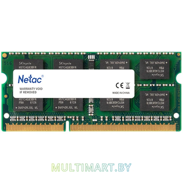 Оперативная память Netac Basic 8GB DDR3 SODIMM PC3-12800 (NTBSD3N16SP-08)